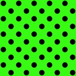 Polka Dots - Black on Neon Green ScrapBook Page 8  x 8 