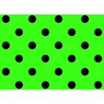 Polka Dots - Black on Neon Green Birthday Cake 3D Greeting Card (7x5)