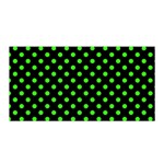 Polka Dots - Neon Green on Black Satin Wrap