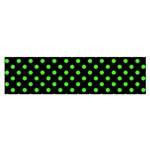Polka Dots - Neon Green on Black Satin Scarf (Oblong)
