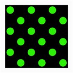 Polka Dots - Neon Green on Black Medium Glasses Cloth