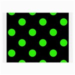 Polka Dots - Neon Green on Black Large Glasses Cloth