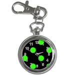 Polka Dots - Neon Green on Black Key Chain Watch