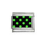 Polka Dots - Neon Green on Black Italian Charm (9mm)