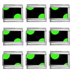 Polka Dots - Neon Green on Black 9mm Italian Charm (9 pack)