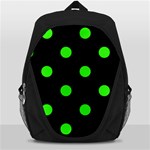 Polka Dots - Neon Green on Black Backpack Bag