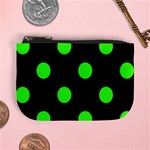 Polka Dots - Neon Green on Black Mini Coin Purse