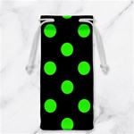 Polka Dots - Neon Green on Black Jewelry Bag