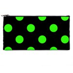 Polka Dots - Neon Green on Black Pencil Case