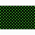 Polka Dots - Neon Green on Black Collage 12  x 18 