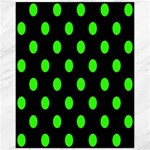 Polka Dots - Neon Green on Black Canvas 11  x 14 