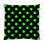 Polka Dots - Neon Green on Black Standard Cushion Case (One Side)