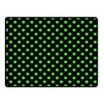 Polka Dots - Neon Green on Black Double Sided Fleece Blanket (Small) (Two Sides)