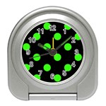 Polka Dots - Neon Green on Black Desk Alarm Clock
