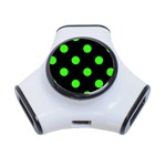 Polka Dots - Neon Green on Black Portable USB Hub (One Side)