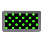 Polka Dots - Neon Green on Black Memory Card Reader (Mini)