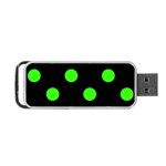 Polka Dots - Neon Green on Black Portable USB Flash (Two Sides)
