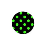 Polka Dots - Neon Green on Black Golf Ball Marker (10 pack)