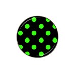 Polka Dots - Neon Green on Black Hat Clip Ball Marker (10 pack)
