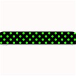 Polka Dots - Neon Green on Black Small Bar Mat