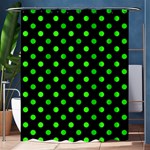 Polka Dots - Neon Green on Black Shower Curtain 60  x 72  (Medium)