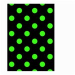Polka Dots - Neon Green on Black Large Garden Flag (Two Sides)