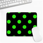 Polka Dots - Neon Green on Black Small Mousepad