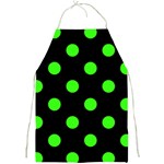 Polka Dots - Neon Green on Black Full Print Apron
