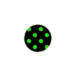 Polka Dots - Neon Green on Black 1  Mini Button
