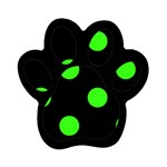 Polka Dots - Neon Green on Black Magnet (Paw Print)