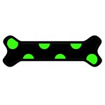 Polka Dots - Neon Green on Black Magnet (Dog Bone)