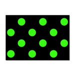 Polka Dots - Neon Green on Black Sticker A4 (10 pack)