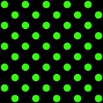 Polka Dots - Neon Green on Black ScrapBook Page 8  x 8 