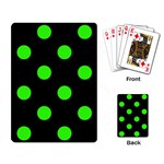 Polka Dots - Neon Green on Black Playing Cards Single Design