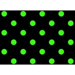 Polka Dots - Neon Green on Black Birthday Cake 3D Greeting Card (7x5)