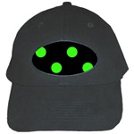 Polka Dots - Neon Green on Black Black Cap