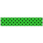 Polka Dots - Black on Lime Green Flano Scarf (Small)