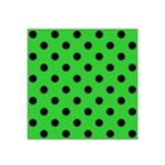 Polka Dots - Black on Lime Green Satin Bandana Scarf