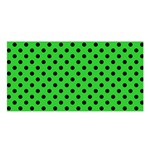 Polka Dots - Black on Lime Green Satin Shawl