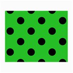 Polka Dots - Black on Lime Green Small Glasses Cloth
