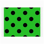 Polka Dots - Black on Lime Green Large Glasses Cloth (2 Sides)