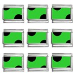 Polka Dots - Black on Lime Green 9mm Italian Charm (9 pack)