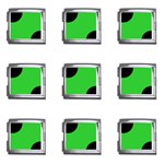 Polka Dots - Black on Lime Green Mega Link Italian Charm (9 pack)