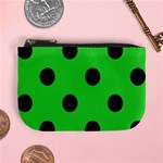 Polka Dots - Black on Lime Green Mini Coin Purse