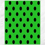 Polka Dots - Black on Lime Green Canvas 11  x 14 