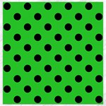 Polka Dots - Black on Lime Green Canvas 12  x 12 
