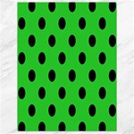 Polka Dots - Black on Lime Green Canvas 18  x 24 
