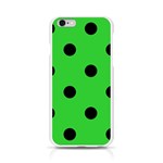 Polka Dots - Black on Lime Green Apple iPhone 6/6S Silicone Case (Transparent)