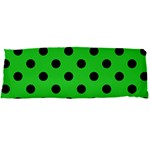 Polka Dots - Black on Lime Green Body Pillow Case Dakimakura (Two Sides)