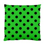 Polka Dots - Black on Lime Green Standard Cushion Case (Two Sides)